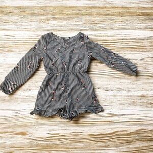 Checkered Black and White Kids Romper